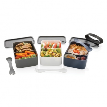 Logo trade corporate gifts picture of: GRS recycled PP lunch box with spork